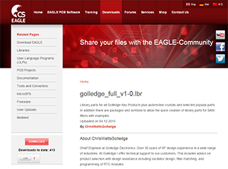 Component model libraries can also be found on the Eagle CadSoft website.
