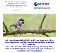 The April 2017 edition of the Golledge Electronics newsletter features our brand new range of high-precision, high-frequency oscillators.