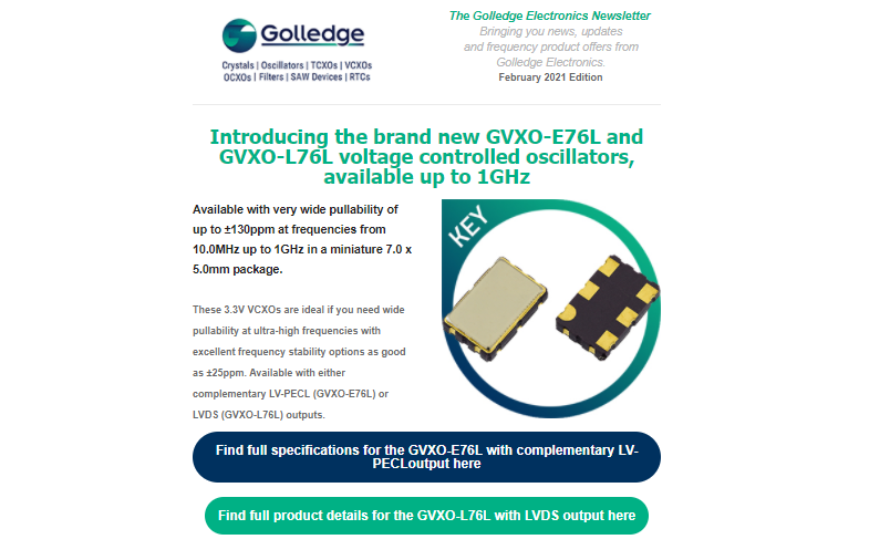 The Golledge Electronics February 2021 newsletter is available now.